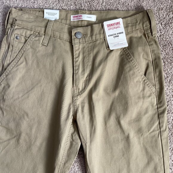 Signature X Levi Strauss NEW NWT Mens 29x30 Athletic Hybrid Chino Pants Stretch - Picture 2 of 7